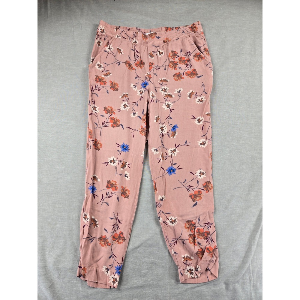 Jessica Simpson Womens Mauve Pink Floral Viscose Elastic Waist Jogger‎ Pants S